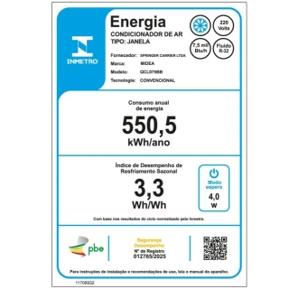 Ar Condicionado Janela Mecânico Midea 7500 BTUs Frio 220V QCL075BB Ar Condicionado Janela Mecânico Midea 7500 BTUs Frio 220V QCL075BB