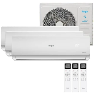 Ar Condicionado Tri Split Elgin 27000 BTUs (HW 1x09K + 2x12K) Quente e Frio Inverter 220V R32 MTQE27C2CB Ar Condicionado Tri Split Elgin 27000 BTUs (HW 1x09K + 2x12K) Quente e Frio Inverter 220V R32 MTQE27C2CB
