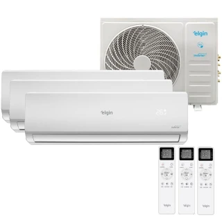 Ar Condicionado Tri Split Elgin Inverter 27000 (2X9000 + 1X12000) Quente Frio 220V (MTQE27C2CB)