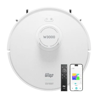 Aspirador de Pó Robô WAP W3000 48W 120 Min com Mapeamento Filtro HEPA MOP Branco Bivolt