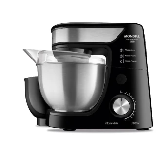 Batedeira Planetária Mondial BP-02P-B-TI Preto/Inox 700W 220V (2337-02)