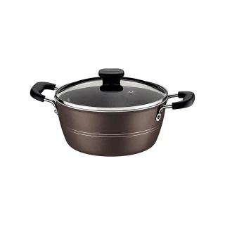 Caçarola Sicília Alumínio Antiaderente Starflon 24CM 4,3L Avelã Tramontina Caçarola Sicília Alumínio Antiaderente Starflon 24CM 4,3L Avelã Tramontina