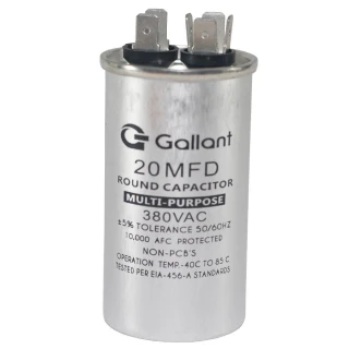 Capacitor CBB65 Gallant 20MF +-5% 380 VAC - (GCP20S00A-IX380)