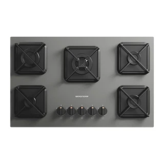 Cooktop a Gás 5 Bocas Brastemp BDS75AS Ferro Fundido Cinza Bivolt Cooktop a Gás 5 Bocas Brastemp BDS75AS Ferro Fundido Cinza Bivolt