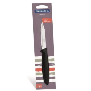 Faca para Legumes Plenus em Aço Inox com Cabo Preto Tramontina Faca para Legumes Plenus em Aço Inox com Cabo Preto Tramontina