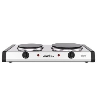 Fogão Elétrico Cooktop Britânia BFG01A 2 Bocas Inox Portátil Branco 2000W 110V Fogão Elétrico Cooktop Britânia BFG01A 2 Bocas Inox Portátil Branco 2000W 110V