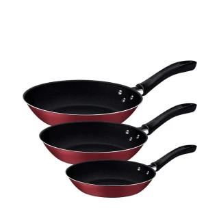 Jogo de Frigideiras Linz Alumínio Starflon Max 3 Peças Vermelho Jogo de Frigideiras Linz Alumínio Starflon Max 3 Peças Vermelho