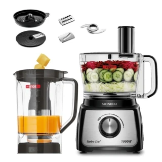 Multiprocessador Mondial Turbo Chef 7 em 1 Preto 220V MPN-01-BE Multiprocessador Mondial Turbo Chef 7 em 1 Preto 220V MPN-01-BE