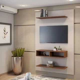 PAINEL VIERO DENALI OFF WHITE/IMBUIA COM NICHO (20572)