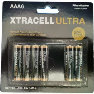 Pilha Alcalina AAA Palito Xtracell com 6 Unidades para Eletrônicos
