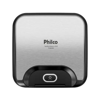 Sanduicheira e Grill Philco PGR26A Inox 2 em 1 Antiaderente 800W Preto 220V Sanduicheira e Grill Philco PGR26A Inox 2 em 1 Antiaderente 800W Preto 220V