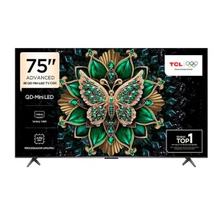 Smart TV 75'' TCL 75C6k 4K QD-Mini Led Preto Bivolt