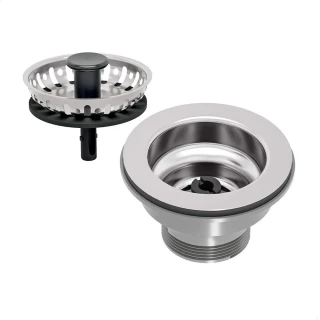 Válvula 94510034 sem Escape em Inox 430 e Polipropileno Vedação Eficiente para Pias e Tanques Inox