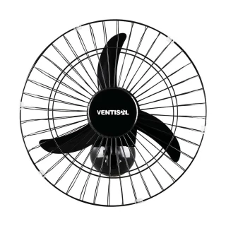 Ventilador de Parede Ventisol 110W 50CM 3 Pás 3 Velocidades 538 Preto Bivolt