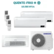 Ar Condicionado Multi Tri Split HW e K7 Samsung Wind Free 24000 BTU (2x9000+1x18000) Quente e Frio Inverter R410 220V (AJ068AXJ3KH/AZ)
