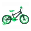 Bicicleta Polimet Infantil Polkids Freios V-Break Quadro 9/Aro 16 Preto/Verde 7154