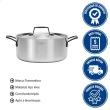 Caçarola Grano Black Funda Aço Inox Corpo Triplo 24CM 4,7L Tramontina