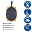 Chapa Oval Tramontina Fargo 28766018 Ferro Fundido Pre-seasoned com Tábua