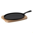 Chapa Oval Tramontina Fargo 28766018 Ferro Fundido Pre-seasoned com Tábua