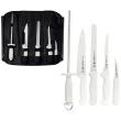 Conjunto de Facas Profissional Aço Inoxidável 6 Peças com Estojo Branco Tramontina