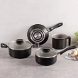 Conjunto de Panelas 4 Peças Linz Alumínio Antiaderente Starflon Max Preto Tramontina