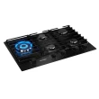 Cooktop Mueller 5 Bocas Vidro Preto Tripla Chama Com Grade Dupla Bivolt MCG5BM
