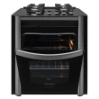 Fogão Fischer Gran Cheff De Embutir 4 Bocas Silver Mesa De Vidro Preto 127V