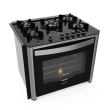 Fogão Fischer Gran Cheff de Embutir 5 Bocas Mesa de Vidro Com Dourador 110L Silver 28550-6554