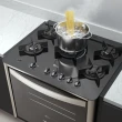 FOGAO FISCHER GRAN CHEFF DE EMBUTIR 5 BOCAS SILVER MESA DE VIDRO COM DOURADOR 127V (28550 - 65542)