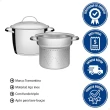 Jogo Cozi-pasta Allegra Aço Inox Fundo Triplo 2 Peças 20cm Tramontina
