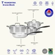 Jogo de Panelas Grano Black Aço Inox Corpo Triplo 4 Peças Tramontina