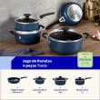Jogo de Panelas Tunis Alumínio Revestimento Interno Cerâmico Azul 4 Pç Tramontina