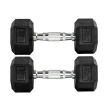 Par Halter 5kg + 5kg Dumbbell Sextavado Emborrachado Pegada Cromada Gallant (GDB05F3B-PT)