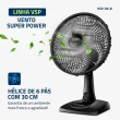 Ventilador de Mesa Mondial 55W 30CM 6 Pás 3 Velocidades VSP-30-B 220V
