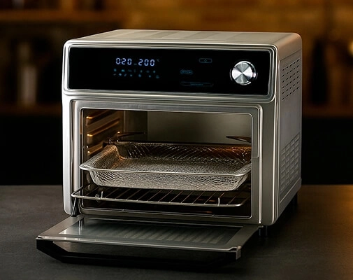 imagem ilustrativa de um forno fryer aberto