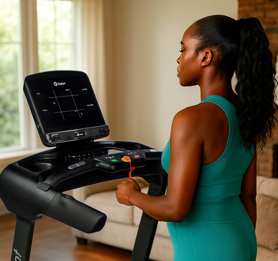 Homem de camiseta preta usando a Bicicleta Spinning Magnética Gallant Elite X